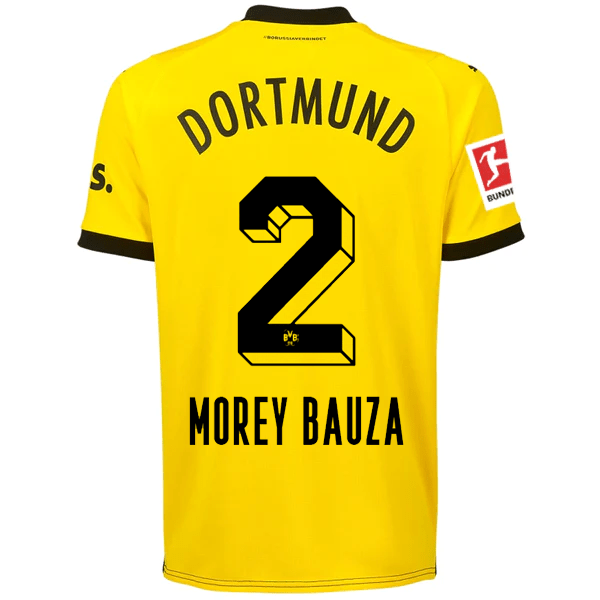 Puma Borussia Dortmund Morey Bauza Home Jersey w/ Bundesliga Patch 23/24 (Cyber Yellow/Puma Black) | SoccerWearhouse