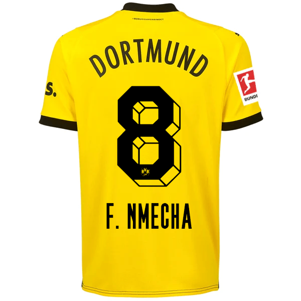 Puma Borussia Dortmund Nmecha Home Jersey w/ Bundesliga Patch 23/24 (Cyber Yellow/Puma Black) | SoccerWearhouse