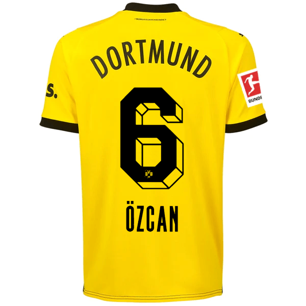Puma Borussia Dortmund Ozcan Home Jersey w/ Bundesliga Patch 23/24 (Cyber Yellow/Puma Black) | SoccerWearhouse