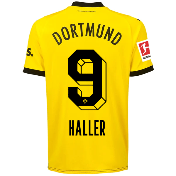 Puma Borussia Dortmund Sebastian Haller Home Jersey w/ Bundesliga Patch 23/24 (Cyber Yellow/Puma Black) | SoccerWearhouse