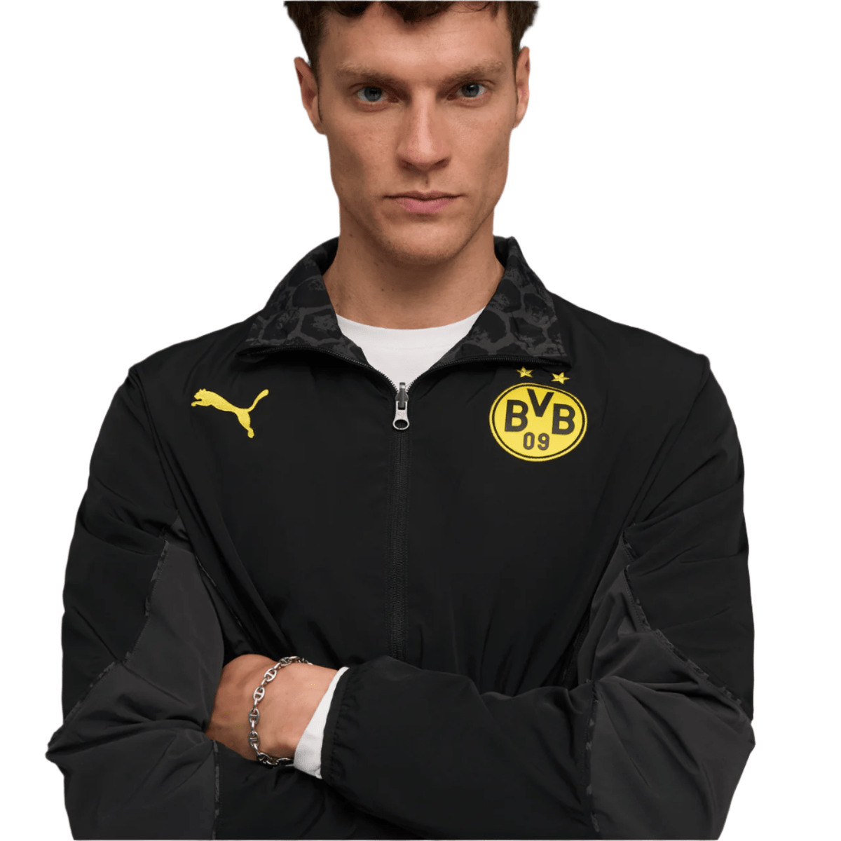 Puma BVB 25/26 KidSuper Reversible Jacket (Puma Black/Faster Yellow) | SoccerWearhouse