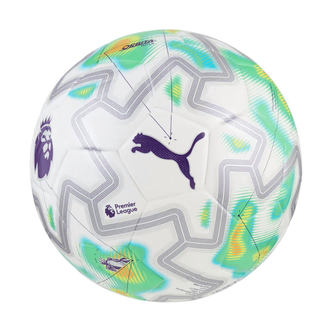 PUMA English Premier League Orbita Match PL Thrill Soccer Ball (White/Multi) | SoccerWearhouse