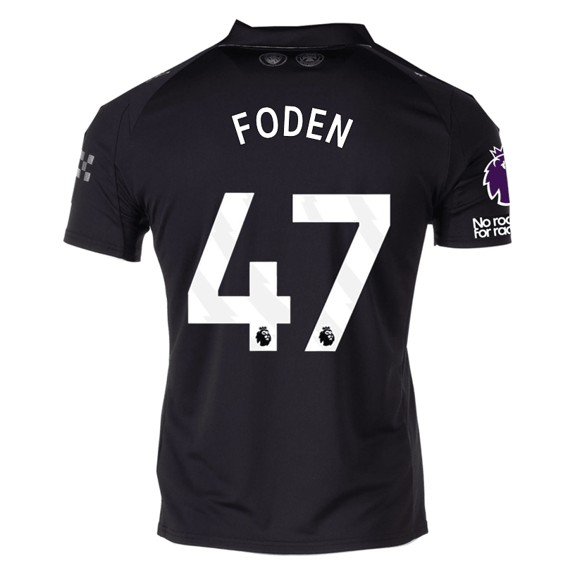 Puma Foden Men's Manchester City Away Jersey 25/26 w/ NRFR + EPL Patches (Puma Black) | SoccerWearhouse