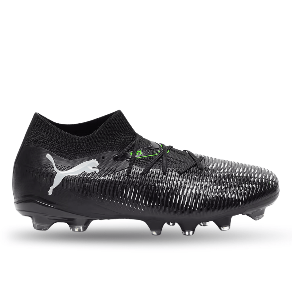 Puma Future 8 Match FG/AG Soccer Cleats (Black/Cool Grey) | SoccerWearhouse
