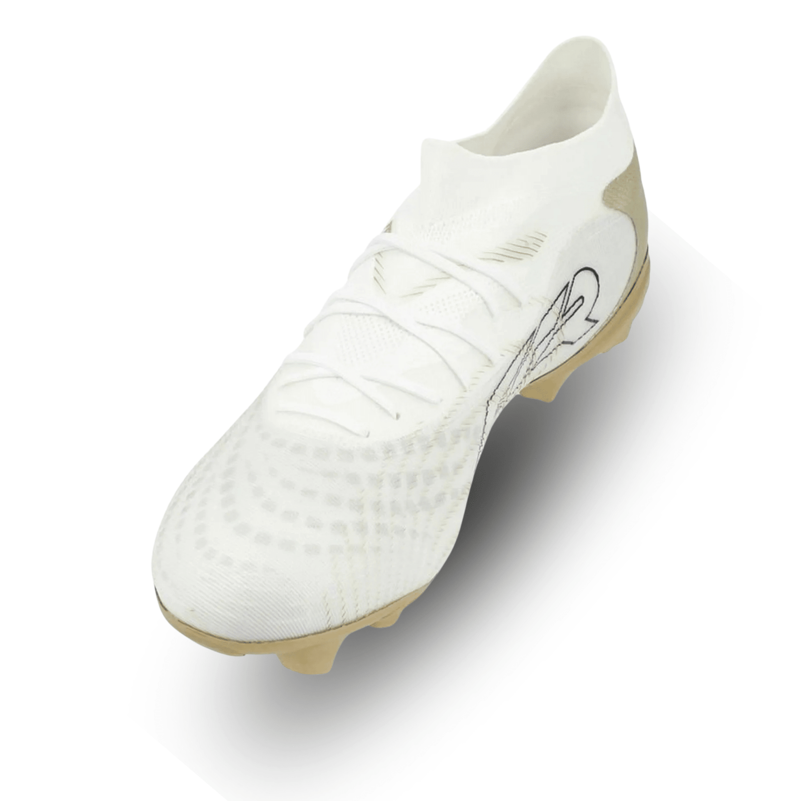 Puma Future 9 Match FG/AG Soccer Cleats (White/Gold) | SoccerWearhouse