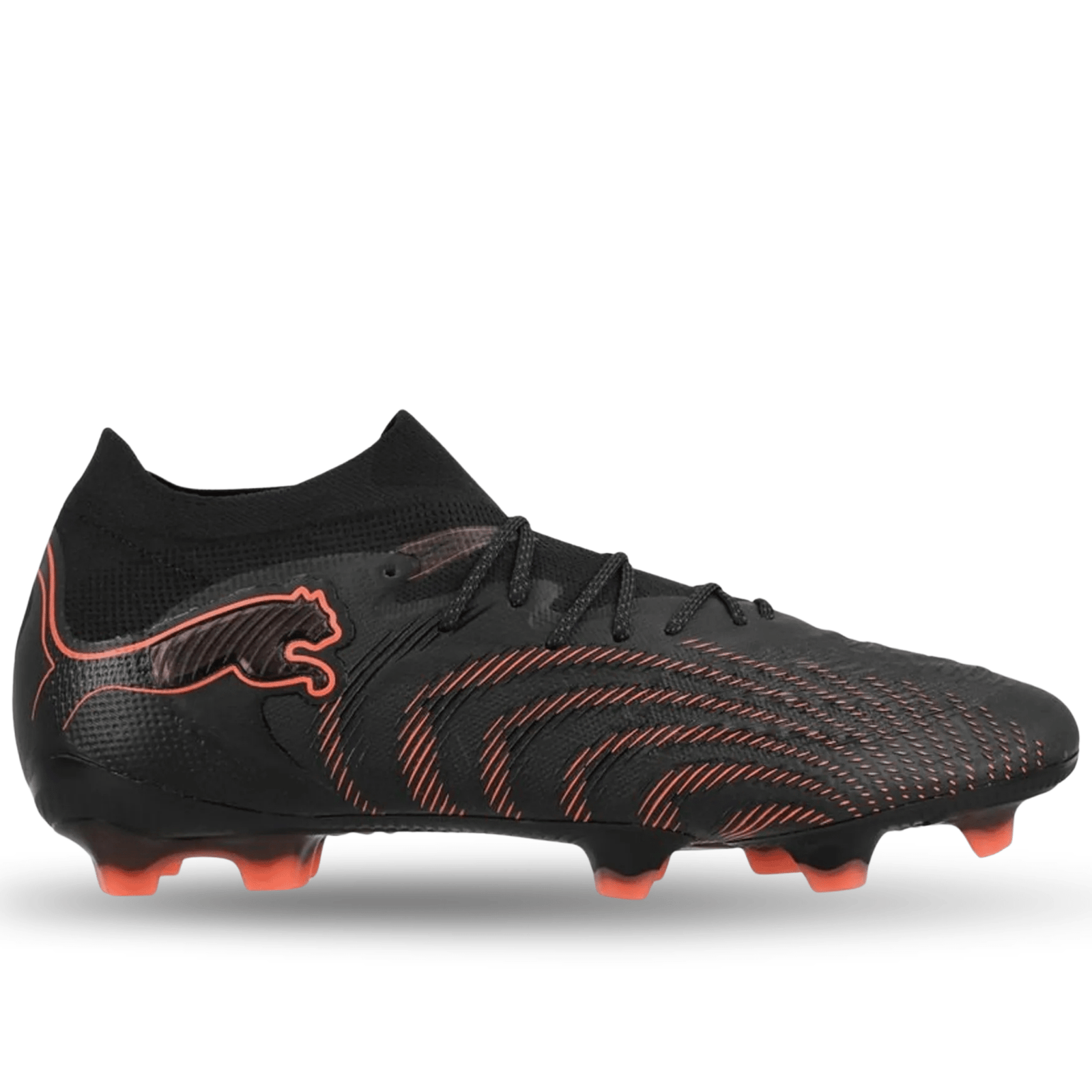 PUMA Future 9 Ultimate FG Soccer Cleats (Puma Black/Glowing Red/Gray) | SoccerWearhouse