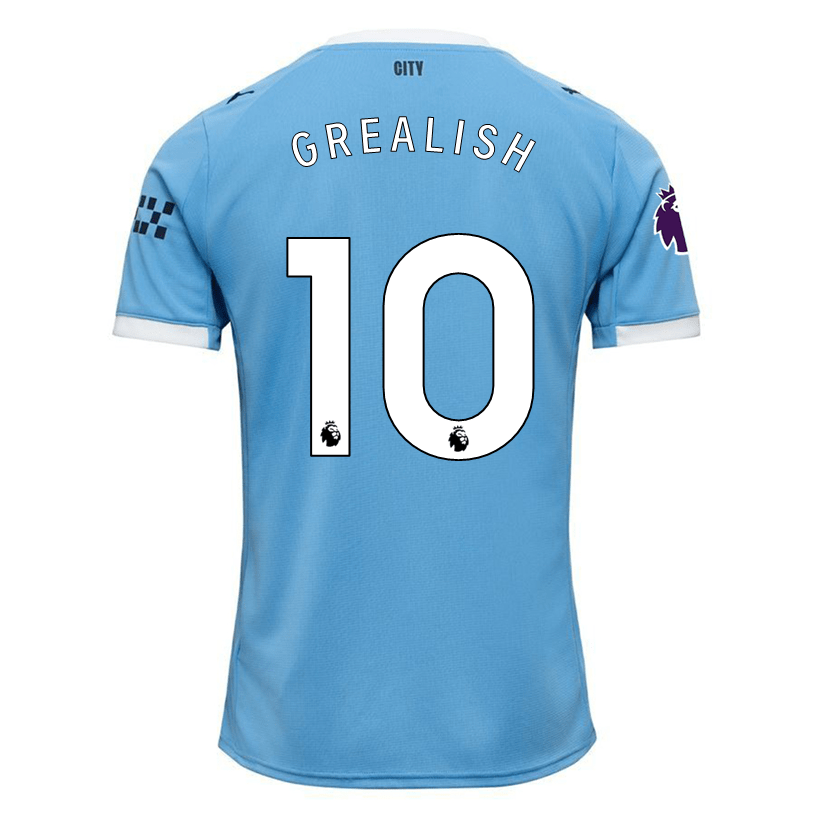 Puma Jack Grealish Manchester City Home Jersey 25/26 w/ EPL + Sponsor Patch (Team Light Blue/Puma White) | SoccerWearhouse