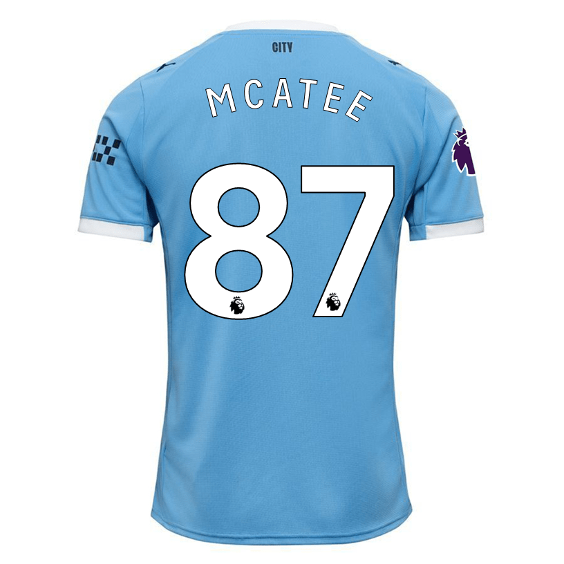 Puma James Mcatee Manchester City Home Jersey 25/26 w/ EPL + Sponsor Patch (Team Light Blue/Puma White) | SoccerWearhouse