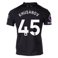 Puma Khusanov Men's Manchester City Away Jersey 25/26 w/ NRFR + EPL Patches (Puma Black)