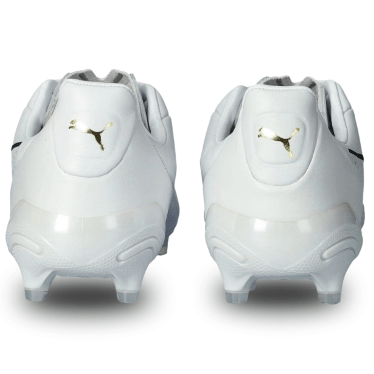PUMA King Platinum FG/AG Soccer Cleats (White/Metallic Gold/Black) | SoccerWearhouse