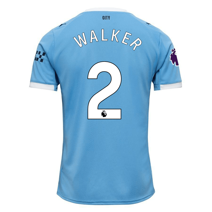 Puma Kyle Walker Manchester City Home Jersey 25/26 w/ EPL + Sponsor Patch (Team Light Blue/Puma White) | SoccerWearhouse