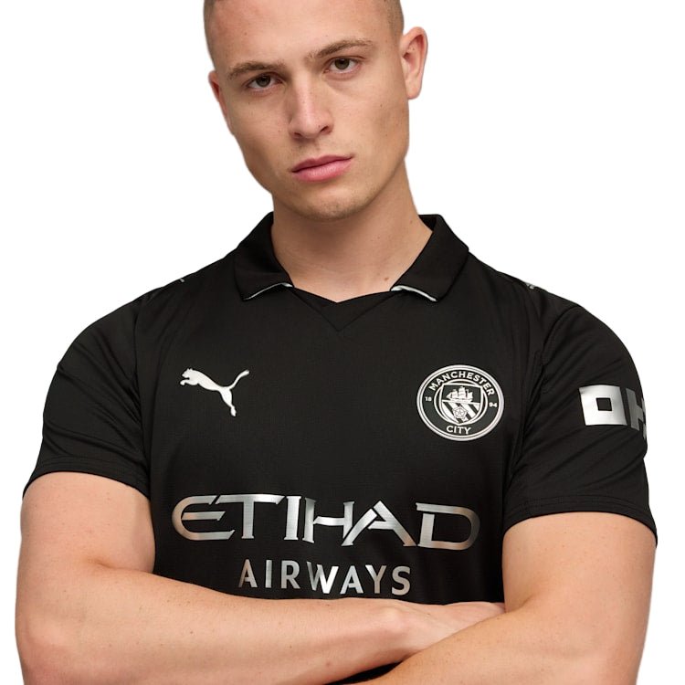 Puma Lewis Men's Manchester City Away Jersey 25/26 w/ NRFR + EPL Patches (Puma Black) | SoccerWearhouse