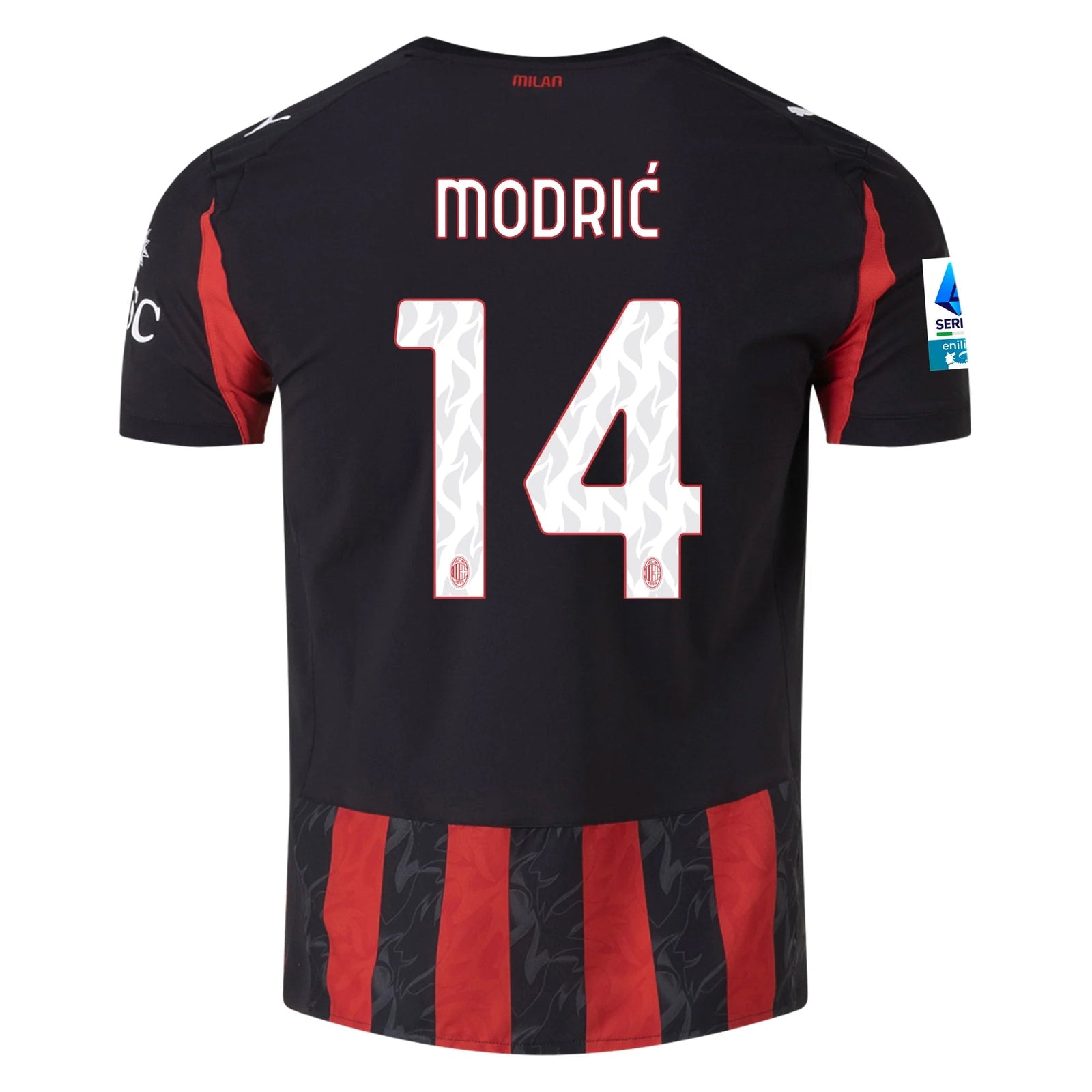 Puma Luka Modric Men's AC Milan Authentic Home Jersey 25/26 w/ Seria A Patch (Red/Black) | SoccerWearhouse
