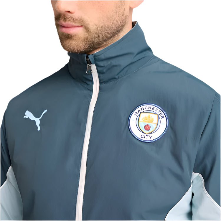 Puma Manchester City 25/26 Kid Super Reversible Jacket (Grey Skies/Team Light Blue) | SoccerWearhouse
