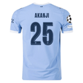 Puma Manchester City Authentic Akanji Home Jersey w/ Champions League Patches 25/26 (Team Light Blue/White)