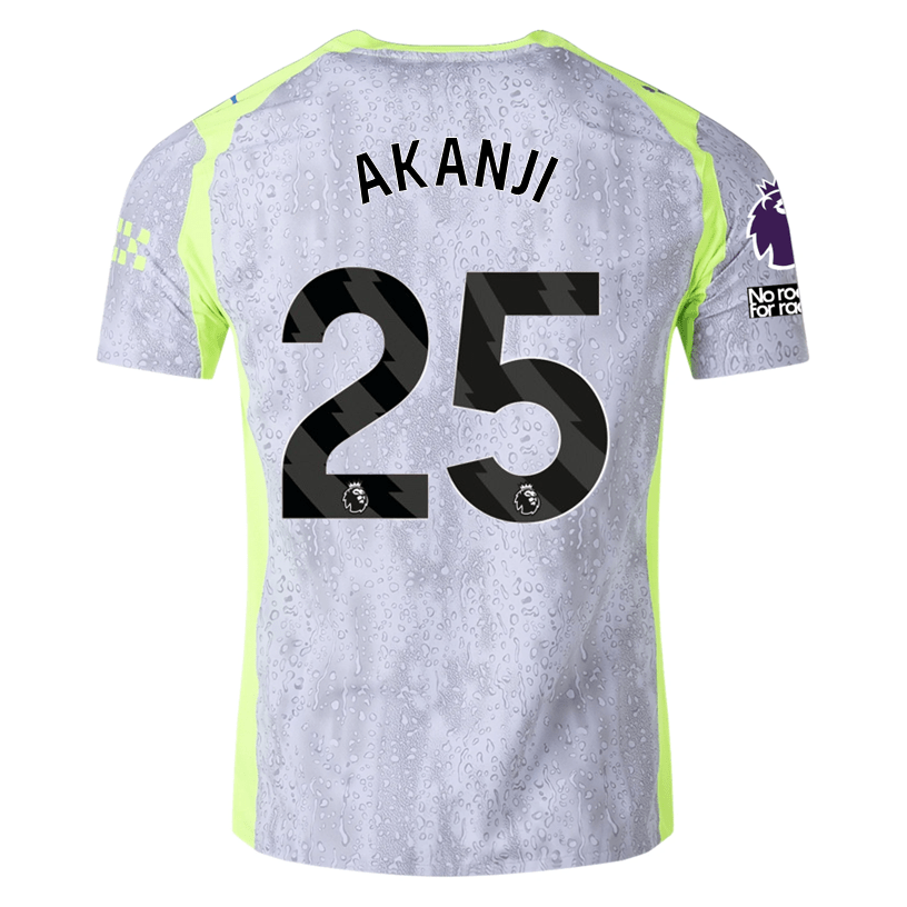 Puma Manchester City Authentic Akanji Third Jersey w/ EPL + No Room For Racism 25/26 (Cool Weather/Pro Green) | SoccerWearhouse