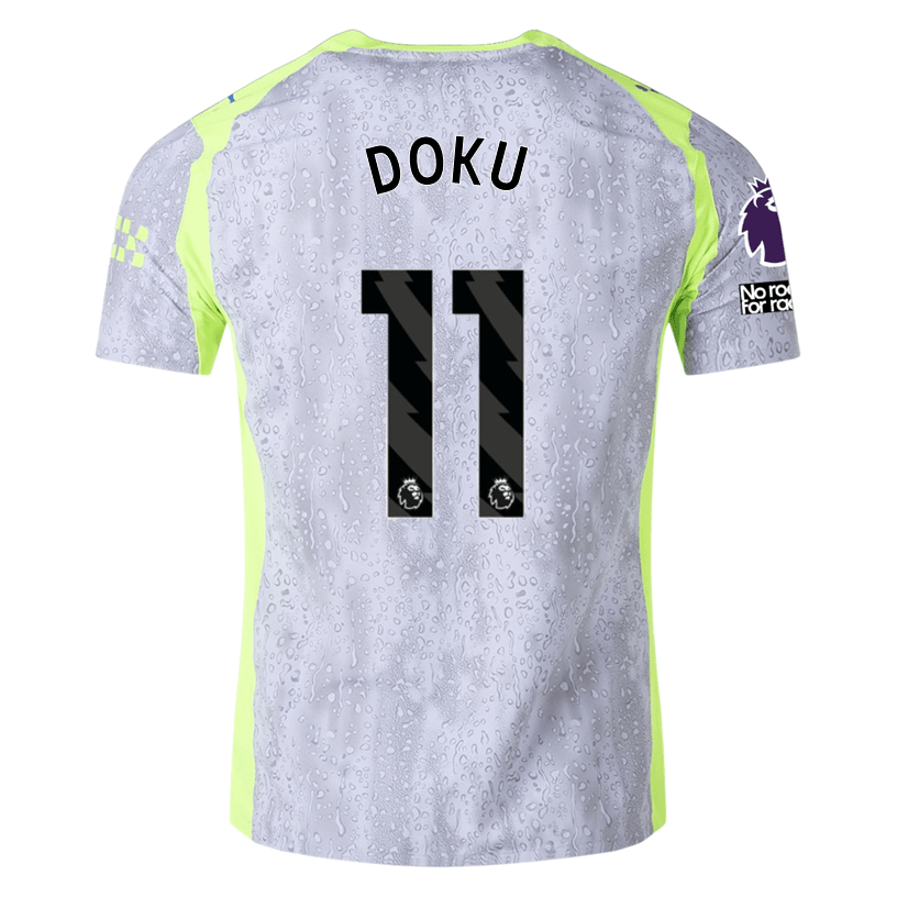 Puma Manchester City Authentic Doku Third Jersey w/ EPL + No Room For Racism 25/26 (Cool Weather/Pro Green) | SoccerWearhouse