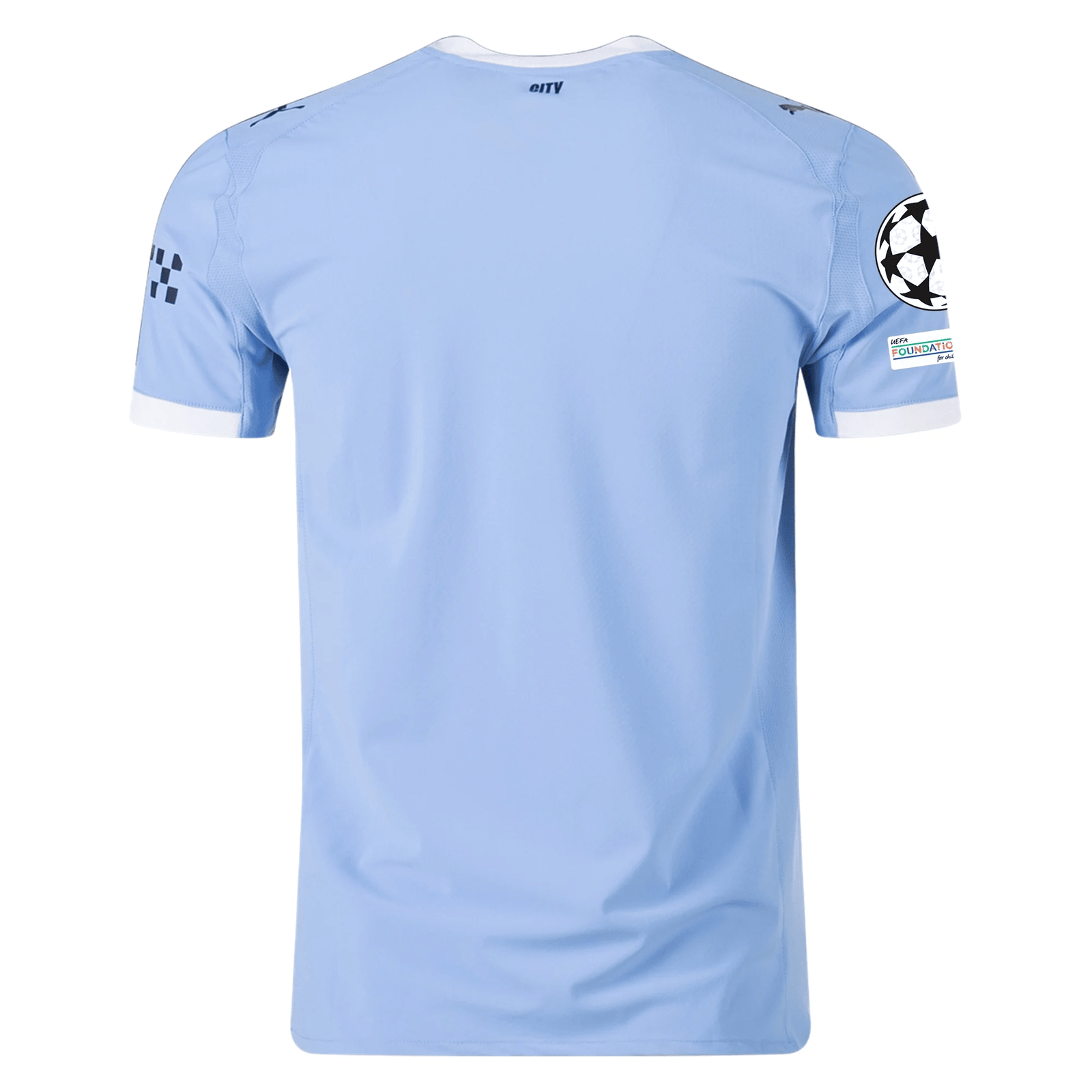 Puma Manchester City Authentic Home Jersey w/ Champions League Patches 25/26 (Team Light Blue/White) | SoccerWearhouse