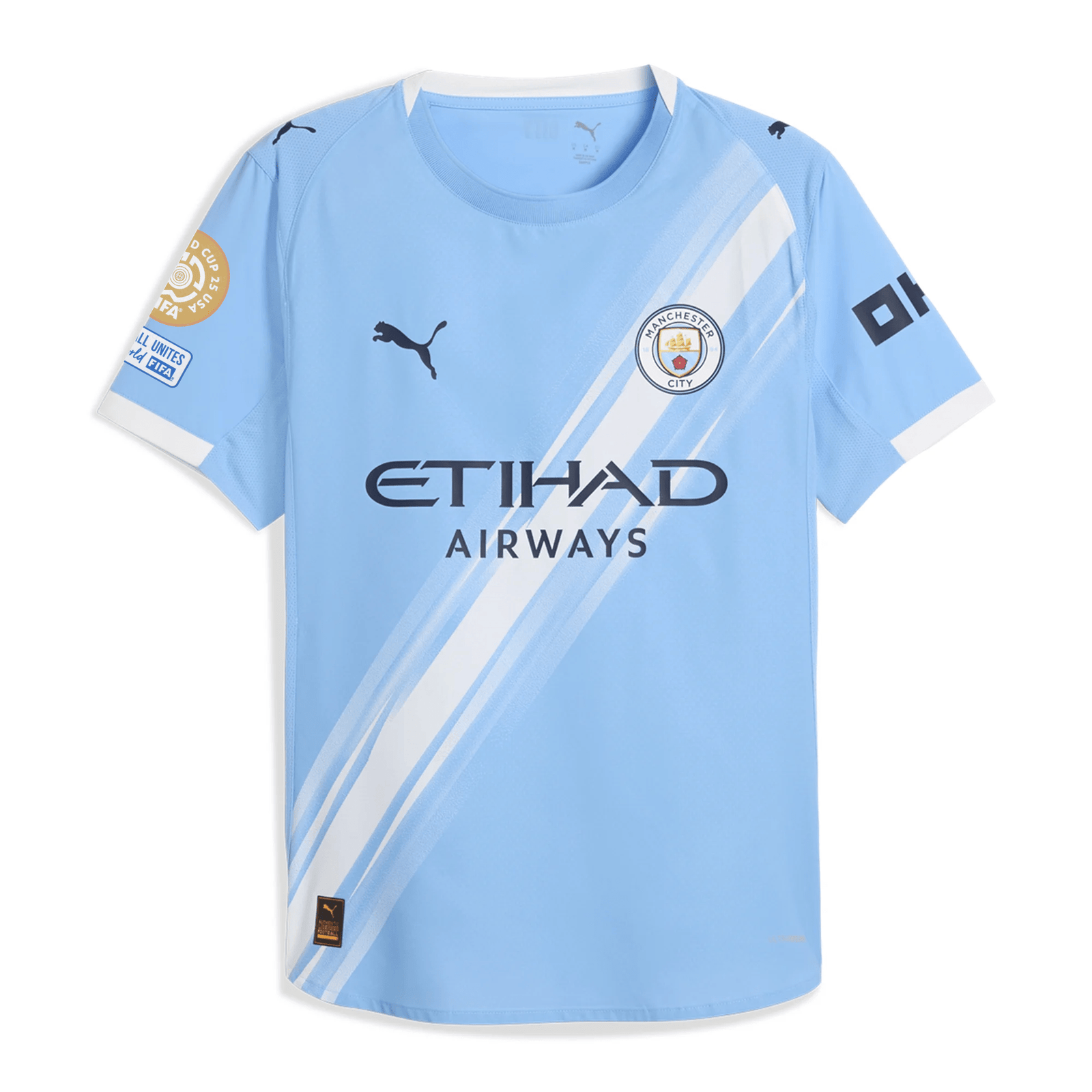 Puma Manchester City Authentic Home Jersey w/ Cub World Cup Patches 25/26 (Team Light Blue/White) | SoccerWearhouse