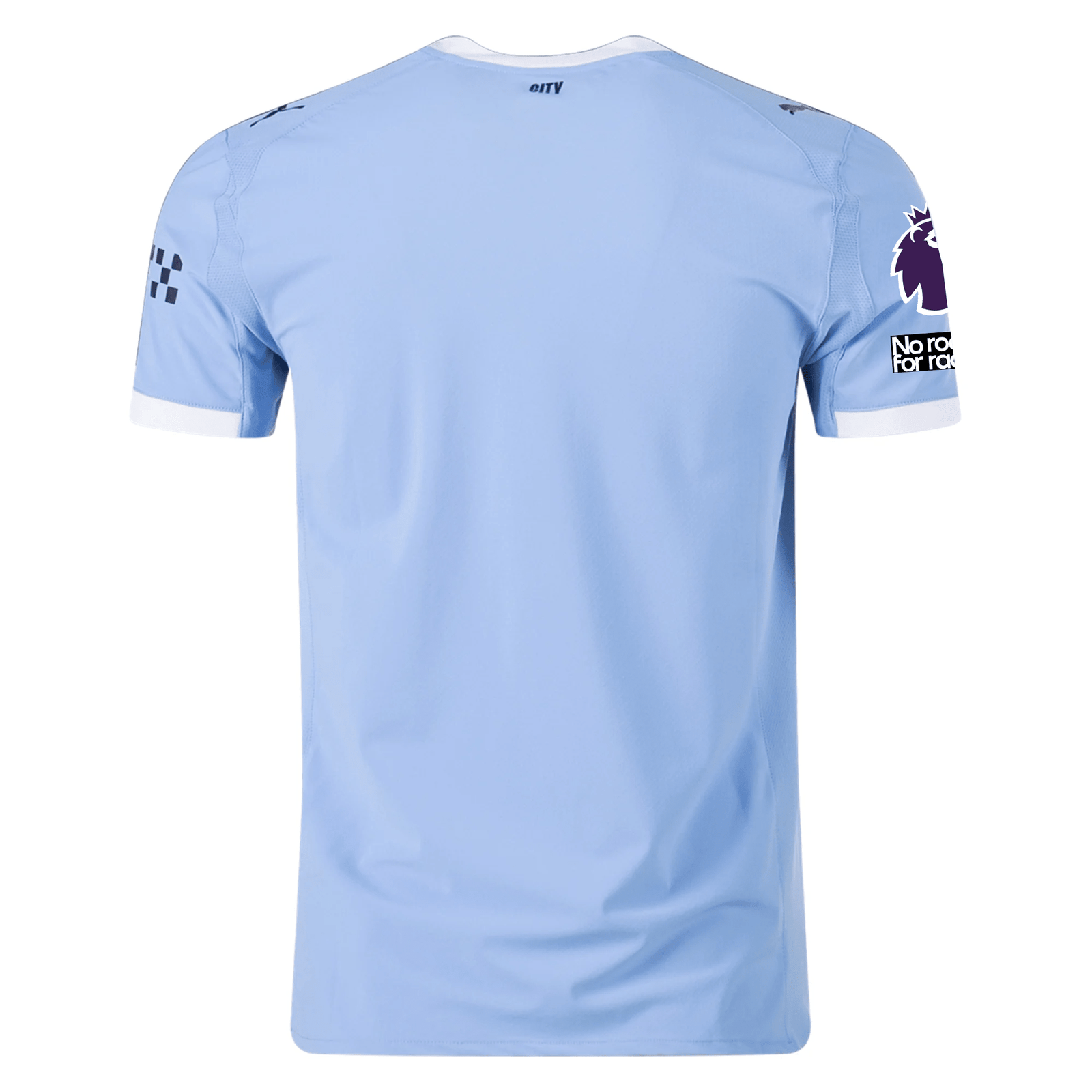 Puma Manchester City Authentic Home Jersey w/ EPL + No Room For Racism Patches 25/26 (Team Light Blue/White) | SoccerWearhouse