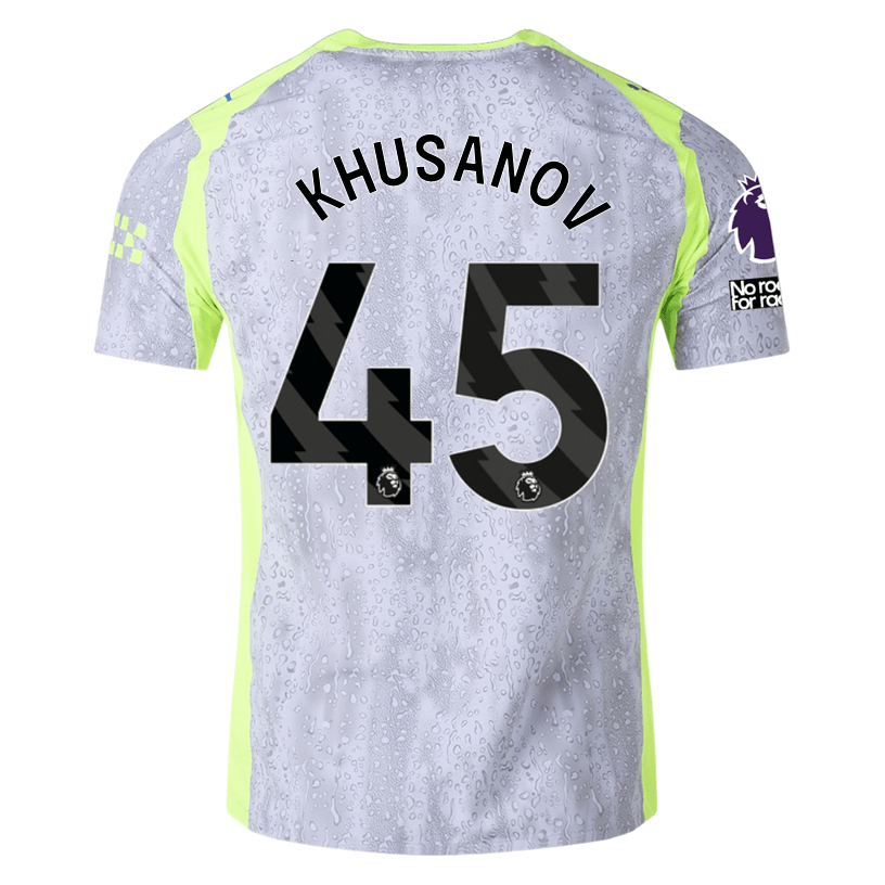 Puma Manchester City Authentic Khusanov Third Jersey w/ EPL + No Room For Racism 25/26 (Cool Weather/Pro Green) | SoccerWearhouse