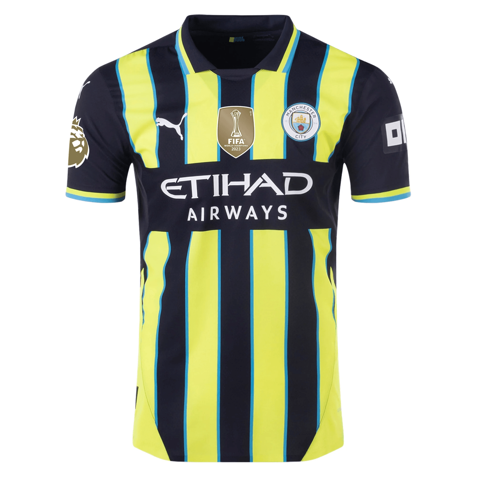 Puma Manchester City Authentic Kyle Walker Away Jersey w/ EPL + Club World Cup Patch 24/25 (New Navy/Yellow Glow) | SoccerWearhouse