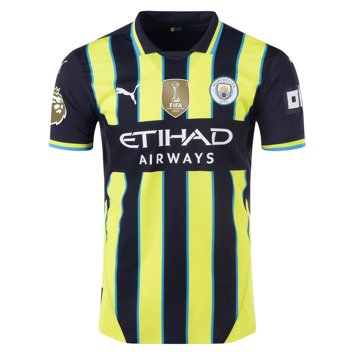 Puma Manchester City Authentic Kyle Walker Away Jersey w/ EPL + Club World Cup Patch 24/25 (New Navy/Yellow Glow) | SoccerWearhouse