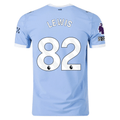 Puma Manchester City Authentic Lewis Home Jersey w/ EPL + No Room For Racism Patches 25/26 (Team Light Blue/White)