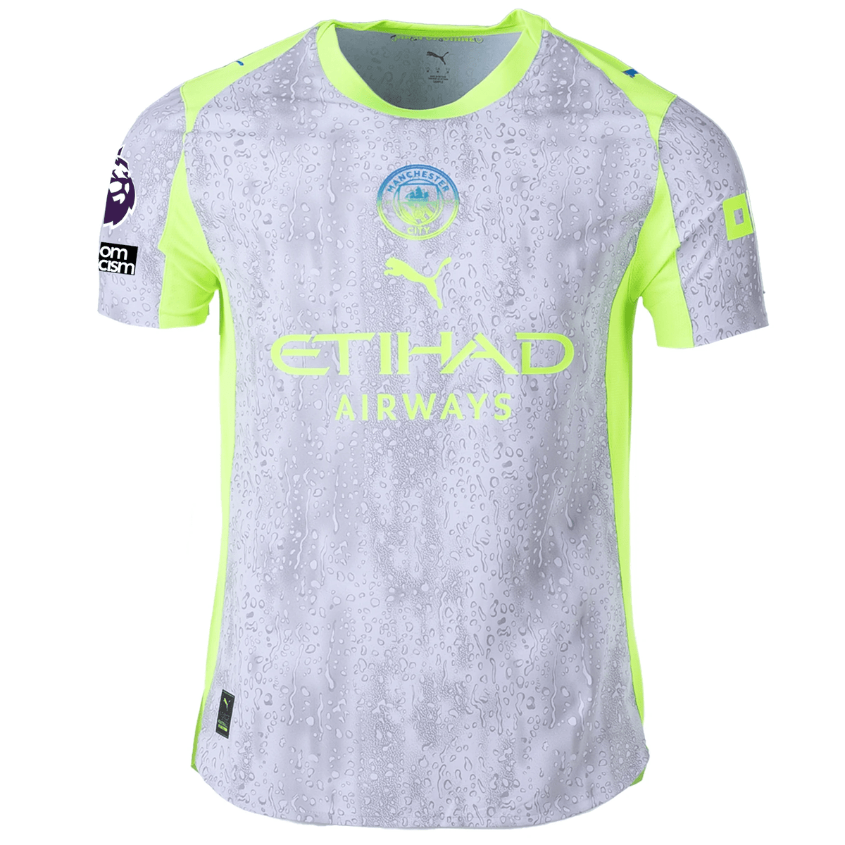 Puma Manchester City Authentic Lewis Third Jersey w/ EPL + No Room For Racism 25/26 (Cool Weather/Pro Green) | SoccerWearhouse
