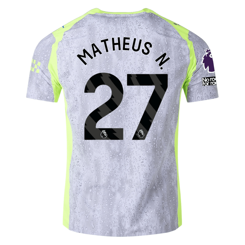 Puma Manchester City Authentic Matheus N. Third Jersey w/ EPL + No Room For Racism 25/26 (Cool Weather/Pro Green) | SoccerWearhouse