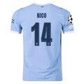 Puma Manchester City Authentic Nico Home Jersey w/ Champions League Patches 25/26 (Team Light Blue/White)