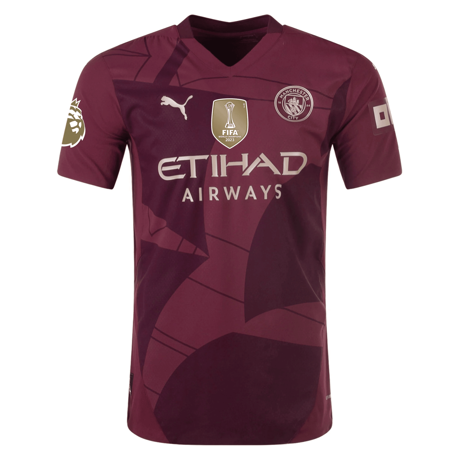 Puma Manchester City Authentic Bernardo Silva Third Jersey w/ EPL + Club World Cup Patch 24/25 (Dark Jasper) | SoccerWearhouse