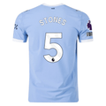 Puma Manchester City Authentic Stones Home Jersey w/ EPL + No Room For Racism Patches 25/26 (Team Light Blue/White)