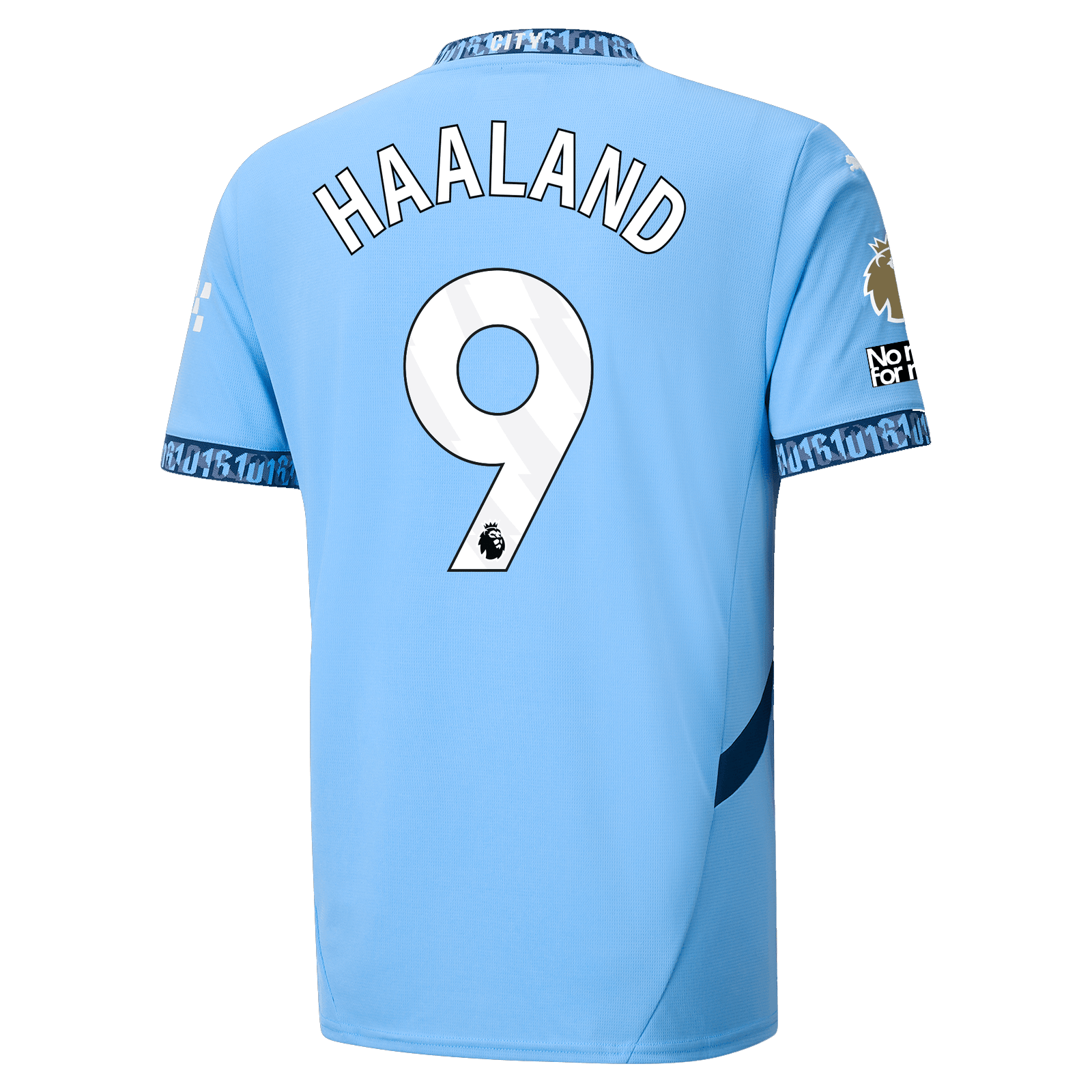 Puma Manchester City Erling Haaland Authentic Home Jersey w/ EPL + No Room For Racism Patch 24/25 (Team Light Blue/Marine Blue) | SoccerWearhouse