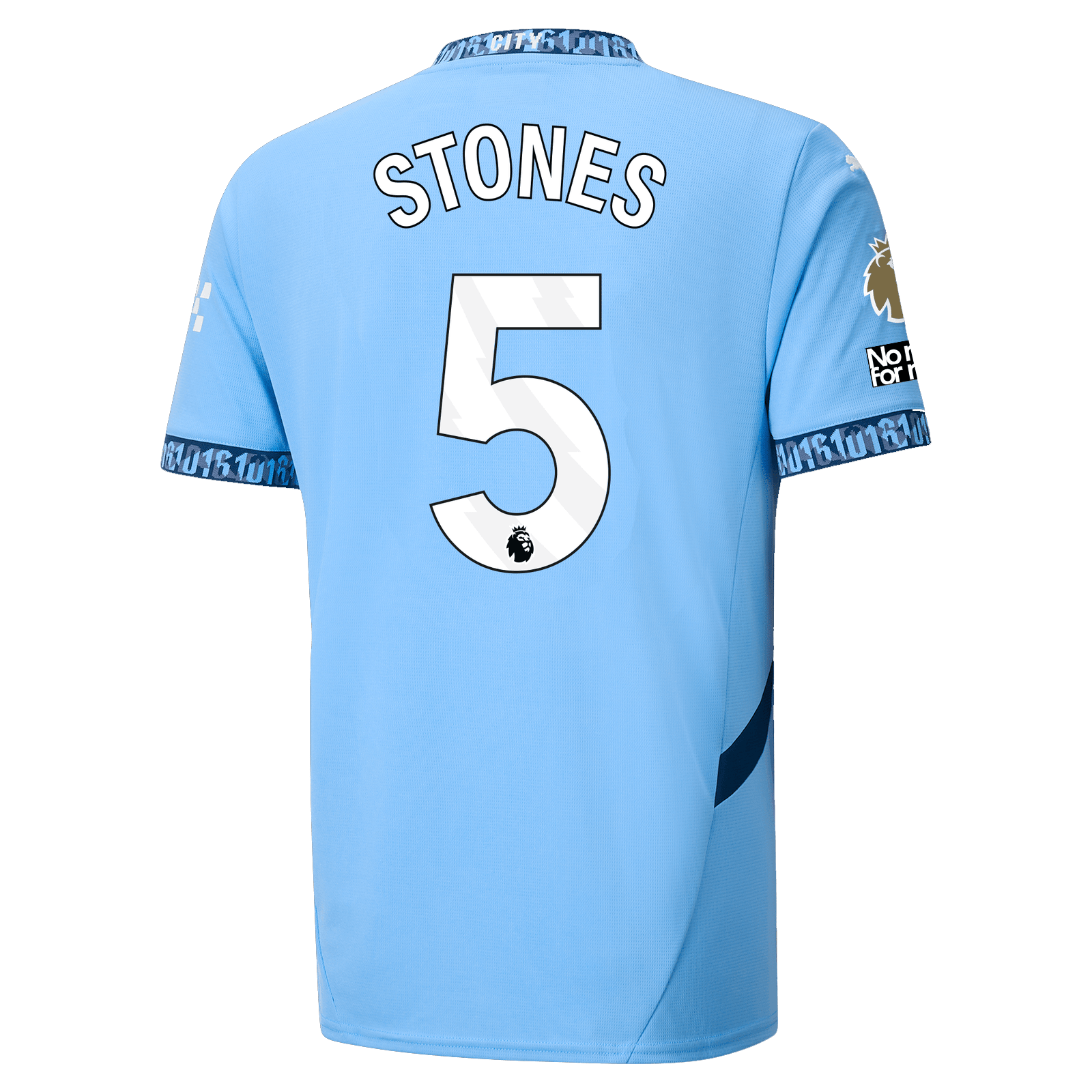 Puma Manchester City John Stones Home Jersey w/ EPL + No Room For Racism + Club World Cup Patches 24/25 (Team Light Blue/Marine Blue) | SoccerWearhouse