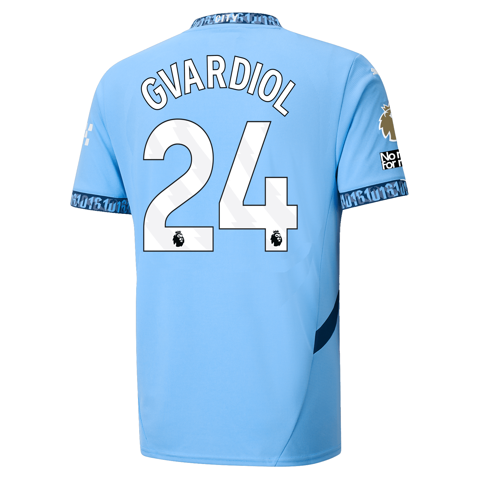 Puma Manchester City Joško Gvardiol Authentic Home Jersey w/ EPL + No Room For Racism Patch 24/25 (Team Light Blue/Marine Blue) | SoccerWearhouse
