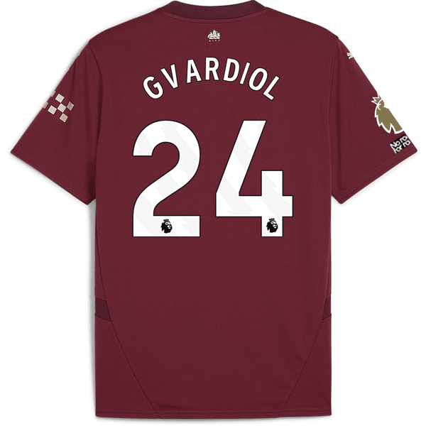 Puma Manchester City Joško Gvardiol Third Jersey w/ EPL + No Room For Racism + Club World Cup Patches24/25 (Dark Jasper) | SoccerWearhouse