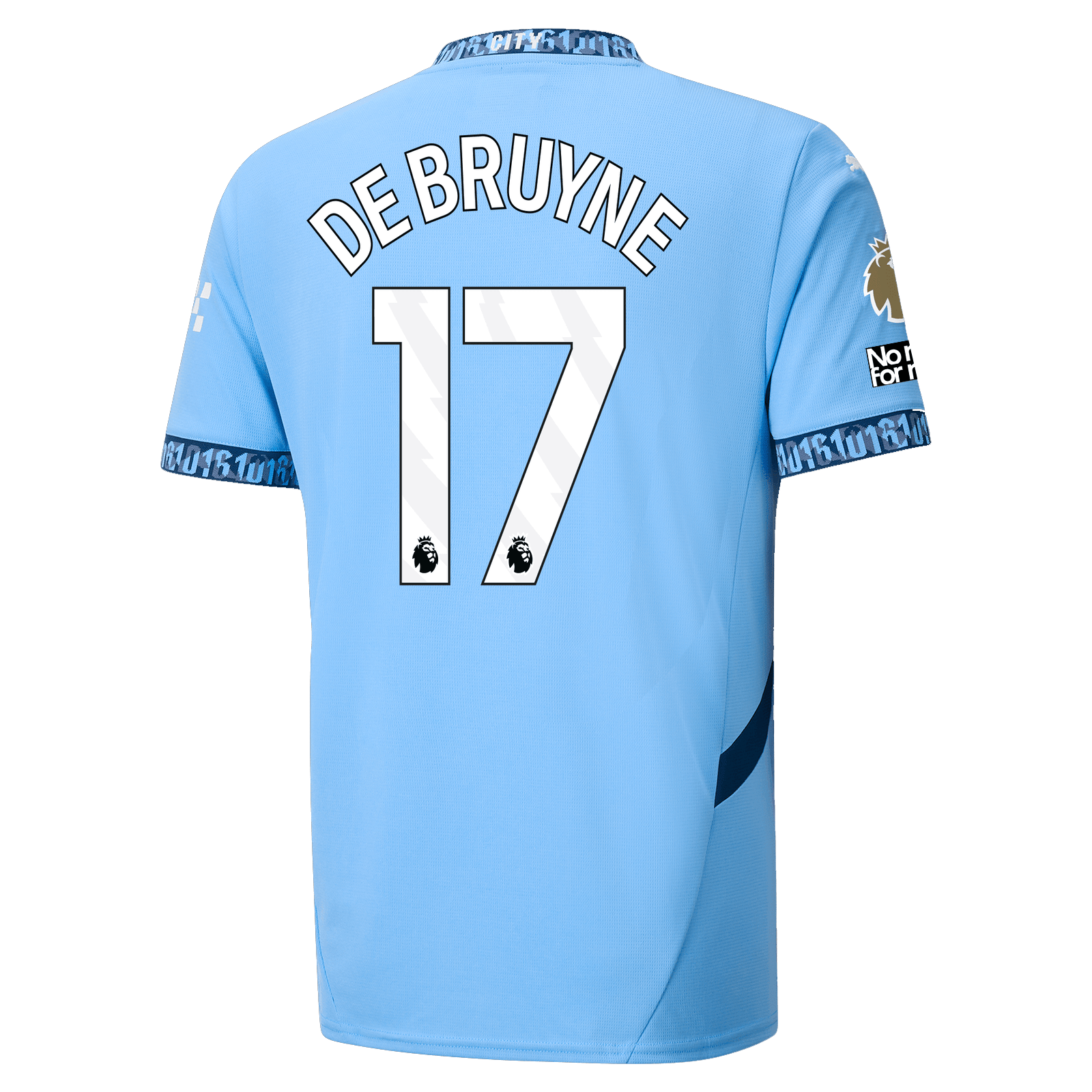 Puma Manchester City Kevin De Bruyne Home Jersey w/ EPL + No Room For Racism + Club World Cup Patches 24/25 (Team Light Blue/Marine Blue) | SoccerWearhouse