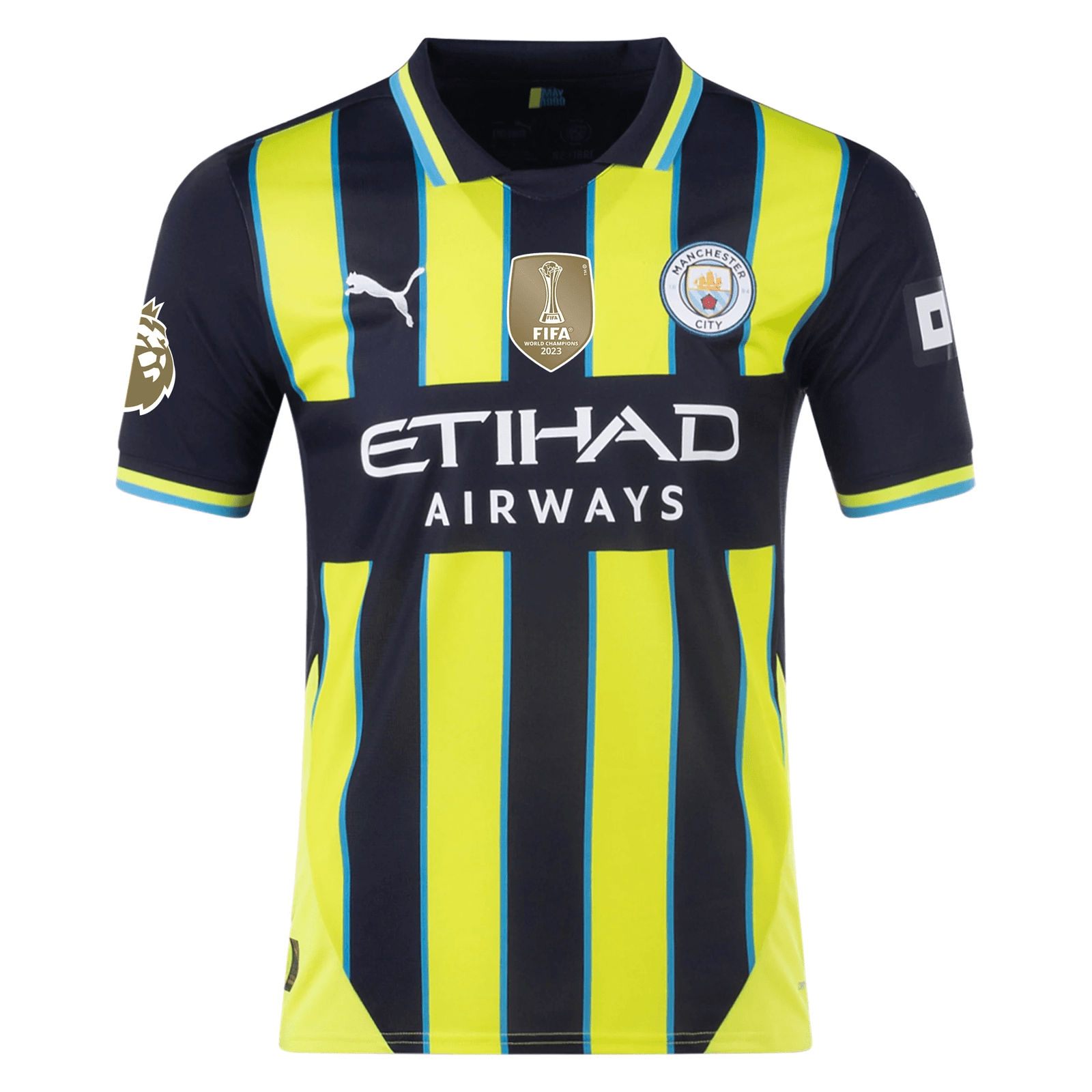 Puma Manchester City Kyle Walker Away Jersey w/ EPL + Club World Cup Patch 24/25 (New Navy/Yellow Glow) | SoccerWearhouse