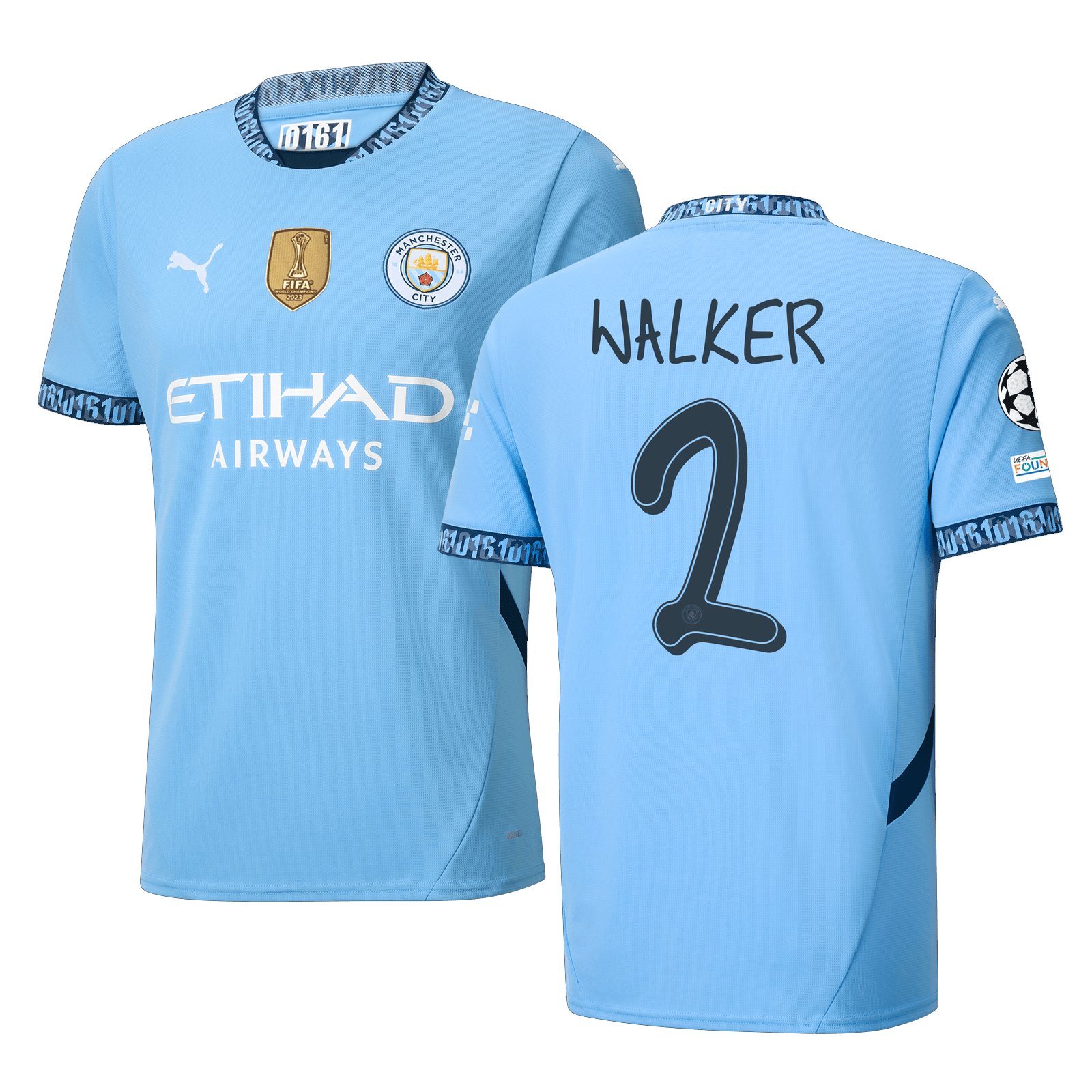 Puma Manchester City Kyle Walker Home Jersey w/ Champions League + Club World Cup Patch 24/25 (Team Light Blue/Marine Blue) | SoccerWearhouse