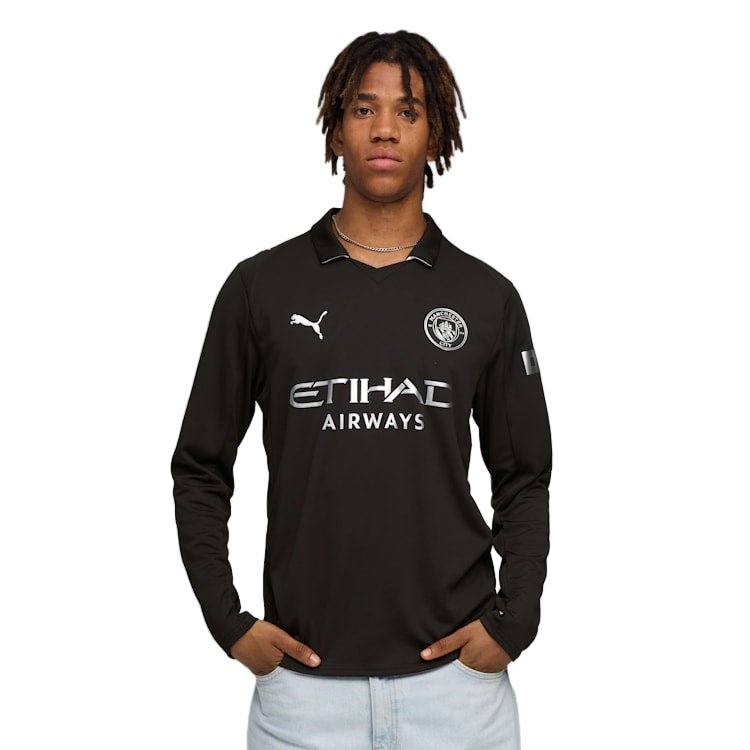 Puma Manchester City Long Sleeve Away Jersey 25/26 (Puma Black) | SoccerWearhouse