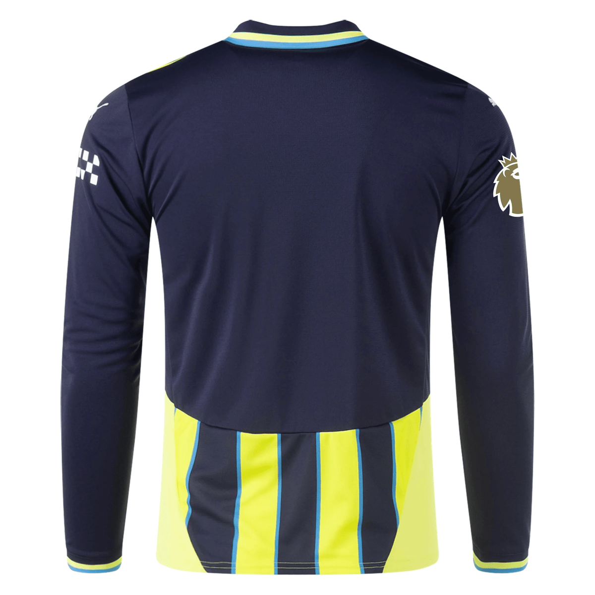 Puma Manchester City Long Sleeve Away Jersey w/ EPL + Club World Cup Patch 24/25 (New Navy/Yellow Glow) | SoccerWearhouse