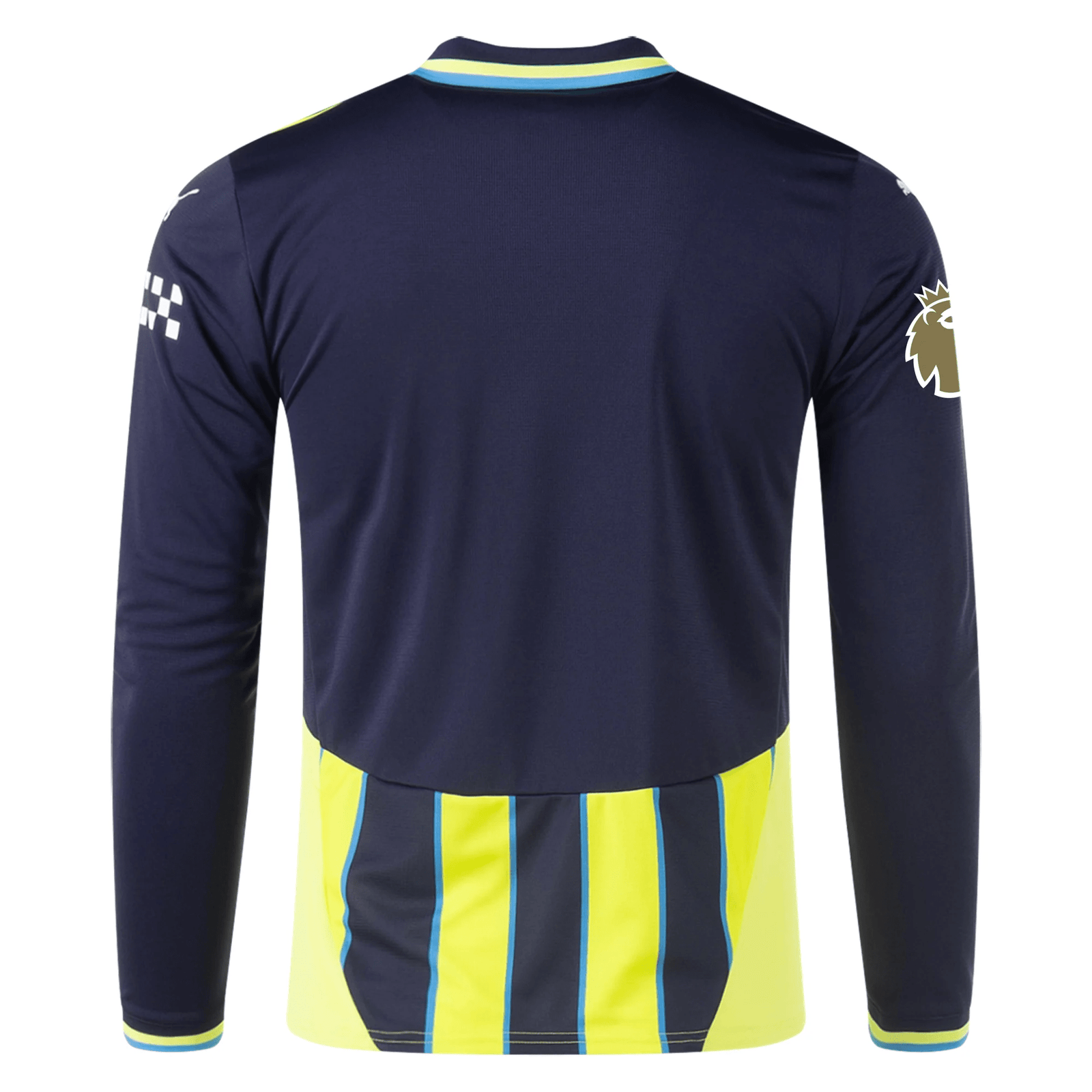 Puma Manchester City Long Sleeve Away Jersey w/ EPL + Club World Cup Patch 24/25 (New Navy/Yellow Glow) | SoccerWearhouse