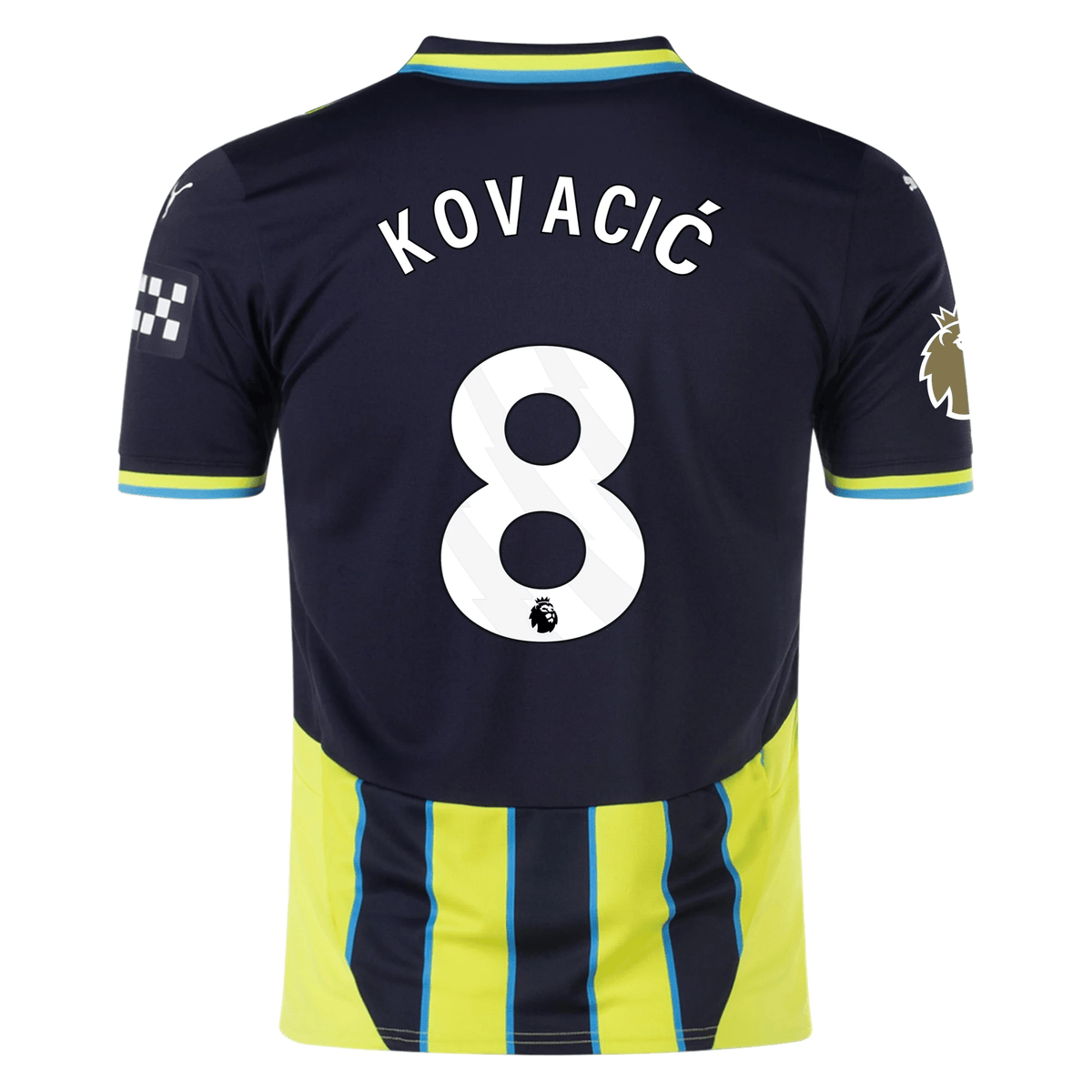 Puma Manchester City Mateo Kovačić Away Jersey w/ EPL + Club World Cup Patch 24/25 (New Navy/Yellow Glow) | SoccerWearhouse