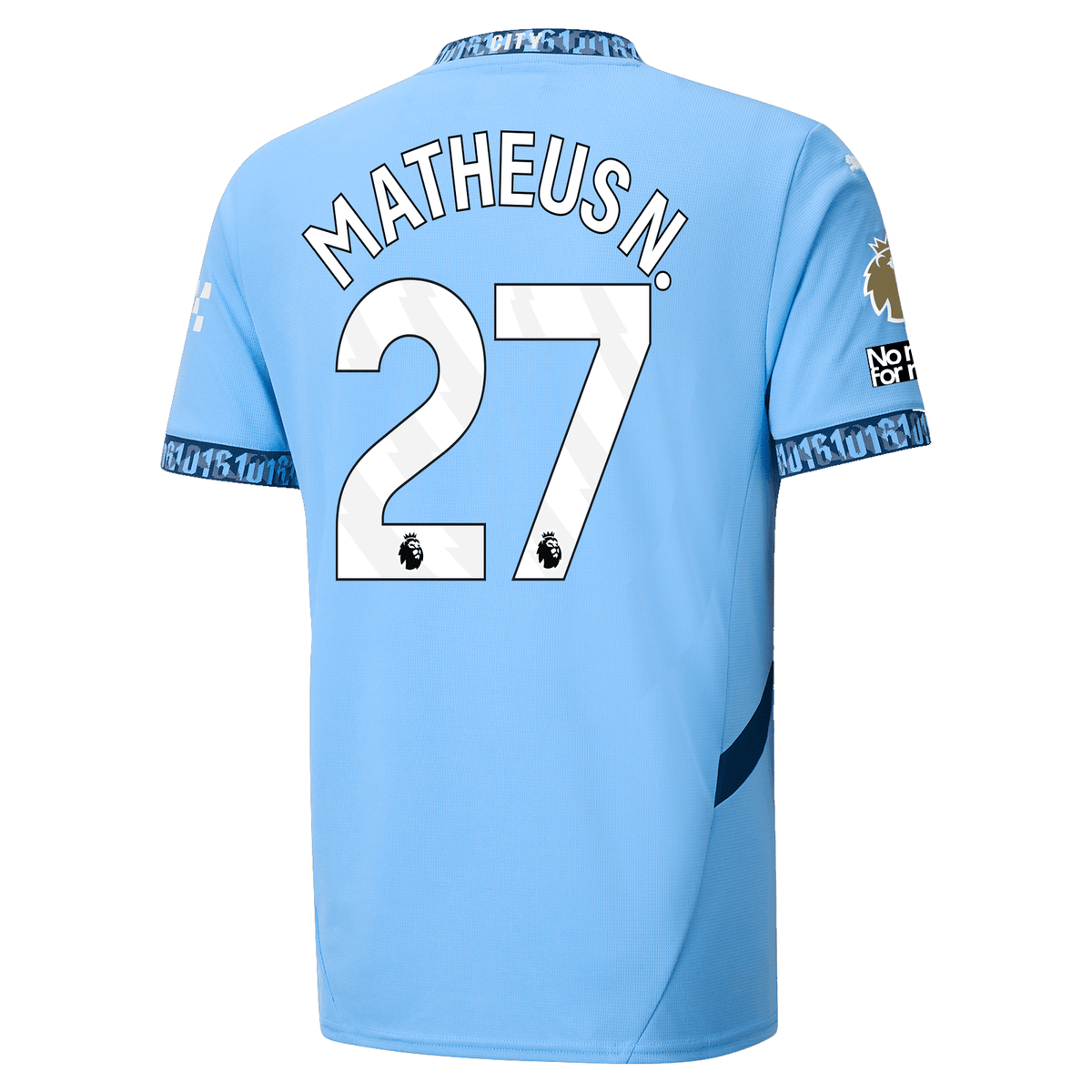 Puma Manchester City Matheus Nunes Authentic Home Jersey w/ EPL + No Room For Racism Patch 24/25 (Team Light Blue/Marine Blue) | SoccerWearhouse
