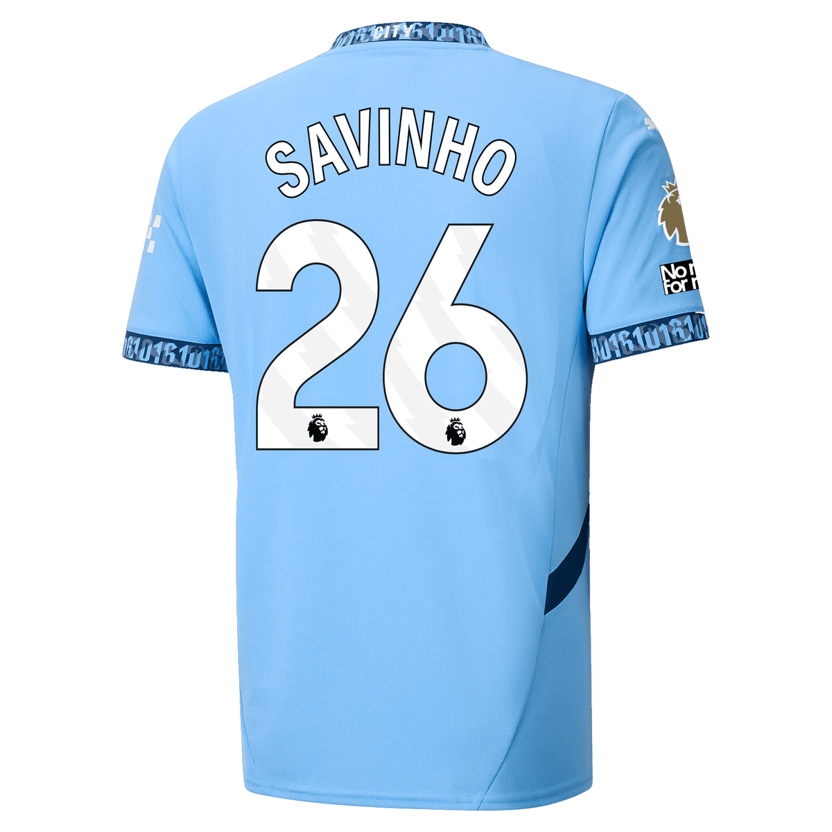 Puma Manchester City Savinho Authentic Home Jersey w/ EPL + No Room For Racism Patch 24/25 (Team Light Blue/Marine Blue) | SoccerWearhouse