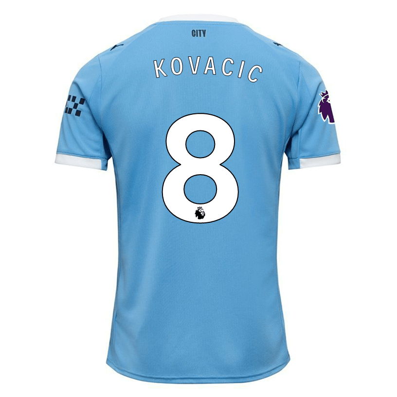 Puma Mateo Kovacic Manchester City Home Jersey 25/26 w/ EPL + Sponsor Patch (Team Light Blue/Puma White) | SoccerWearhouse