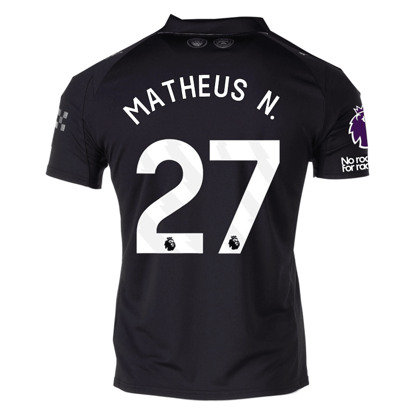 Puma Matheus Men's Manchester City Away Jersey 25/26 w/ NRFR + EPL Patches (Puma Black) | SoccerWearhouse