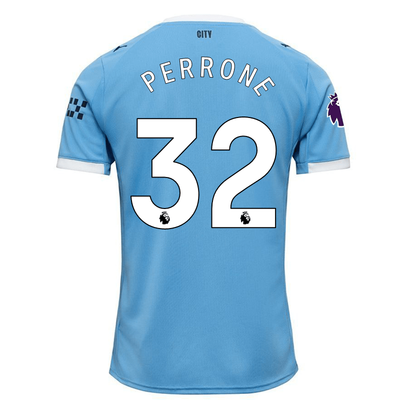 Puma Maximo Perrone Manchester City Home Jersey 25/26 w/ EPL + Sponsor Patch (Team Light Blue/Puma White) | SoccerWearhouse