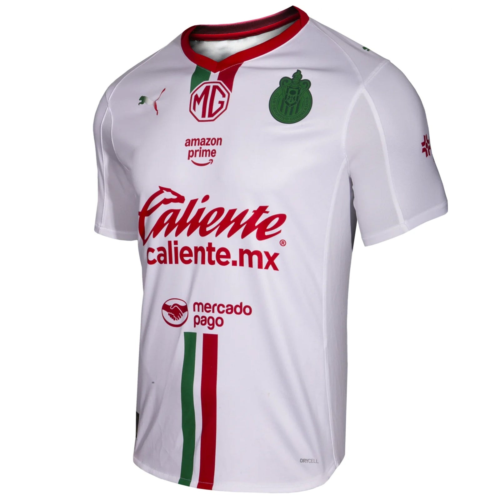 Puma Men's Chivas De Guadalajara Away Jersey 25/26 (Puma White/Red/Green) | SoccerWearhouse